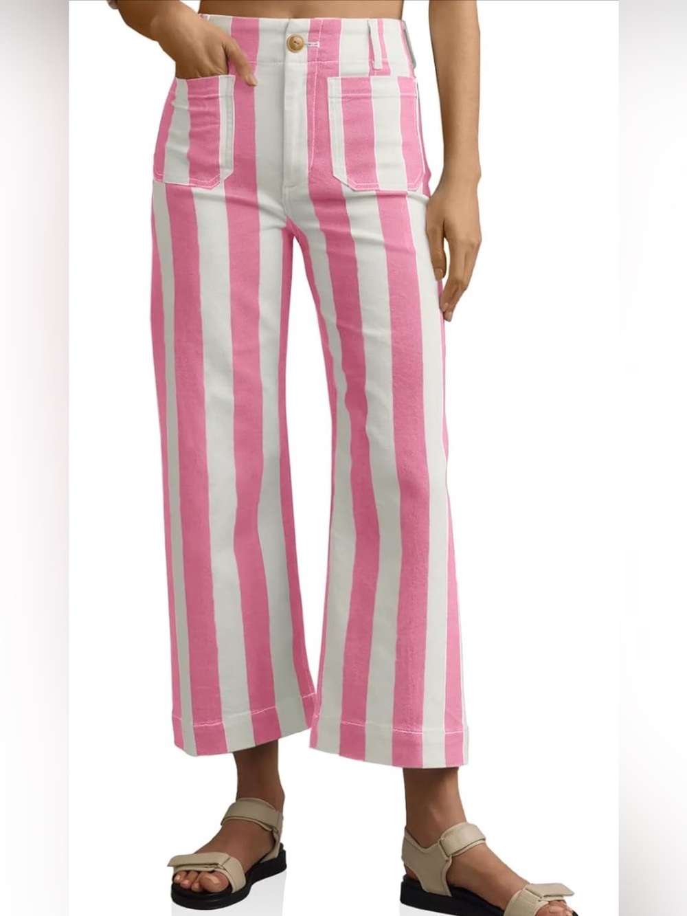 Anthropologie inspired striped cropped jeans sz 8